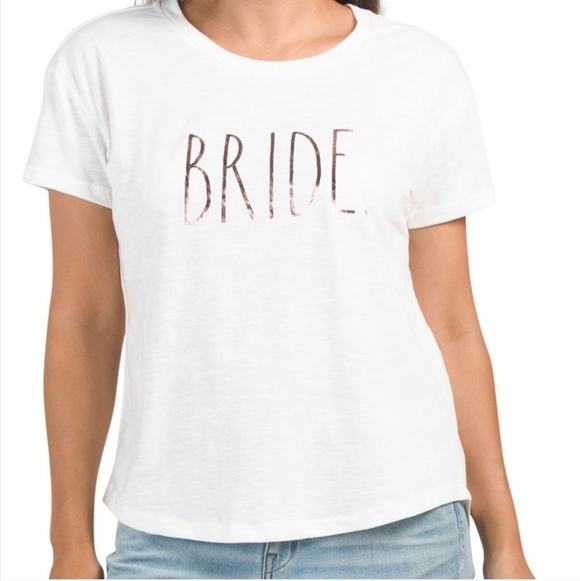 Rae Dunn Tops - RAE DUNN Bride T-Shirt & Rae Dunn Scrunchie.